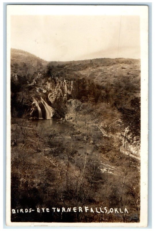 1936 Birds Eye Turner Falls Oklahoma City Oklahoma OK RPPC Photo Postcard