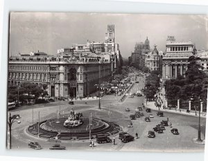 Postcard Cibeles and Alcala street Madrid Spain