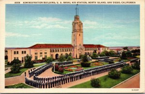 Vtg San Diego CA US Naval Air Station Administration Building 1930s Postcard