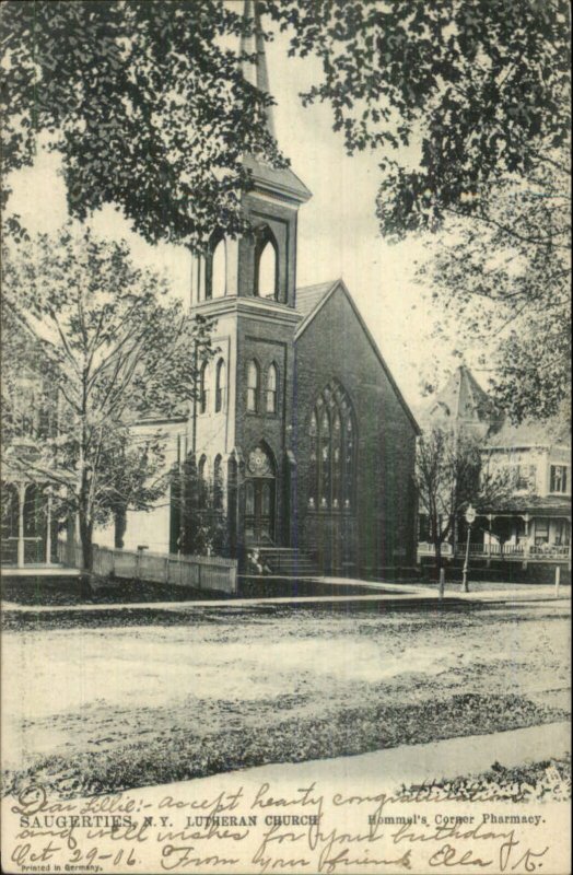 Saugerties NY Lutheran Church c1905 TUCK Postcard