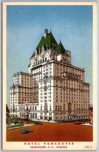 Vancouver British Columbia Canada 1940-50s Postcard Hotel Vancouver