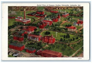 Lafayette Battle Ground IN Postcard Aerial View Of Campus Purdue University