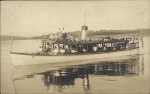 US Mail Steamer Boat Uncle Sam Lake Winnipesaukee - Unidentified RPPC c1905