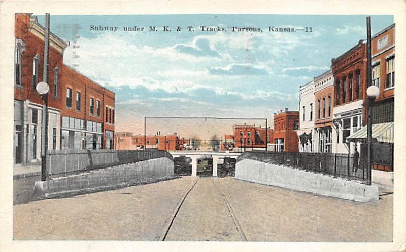 Subway under railroad tracks Parsons Kansas  