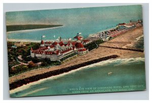 Vintage 1930's Postcard Aerial View of Coronado Hotel & Tent City San Diego CA