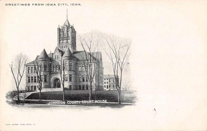 Iowa City Iowa Johnson County Court House Antique Postcard J63173