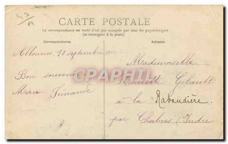 Old Postcard Saumur M and L Hotel de Ville