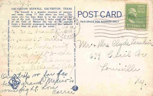 Seawall Galveston Texas 1939 linen postcard