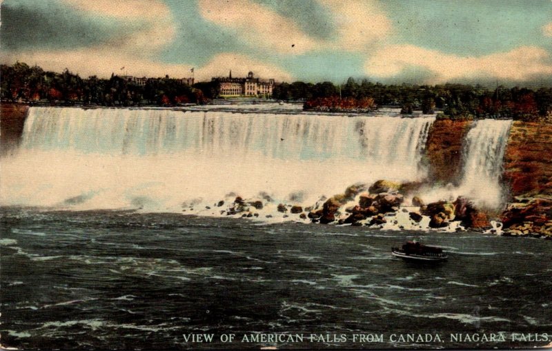 New York Niagara Falls View Of American Falls From Canada Curteich