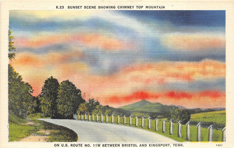 br104663 sunset scene chimney tom mountain between bristol and kingsport usa