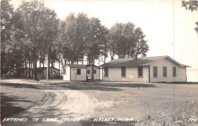 D35/ Walker Minnesota Mn Real Photo RPPC Postcard c40s Camp Cooper Entrance