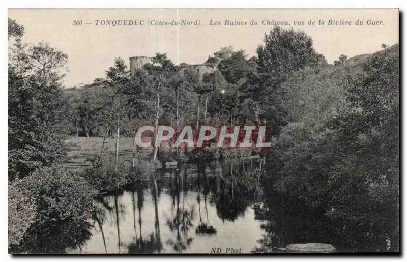 Old Postcard Treguier The reunited the Castle to the River of Guer