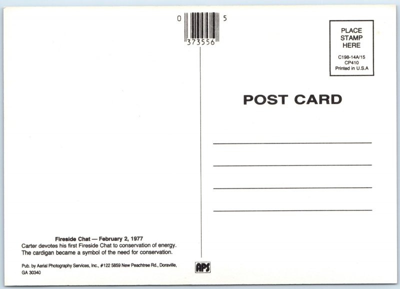 c1970s Washington DC Jimmy Carter Presidential Fireside Chat Jumbo Postcard M30