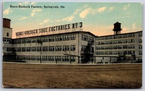 Springvale Maine~Old Sears Roebuck Shoe Factory #3~Roof Sign~Water Tower~c1910