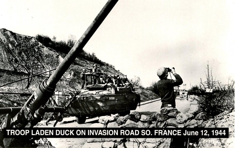 France, 1944. Troop Laden Duck on Invasion Road