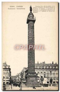 Old Postcard Paris Vendome Column