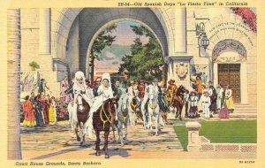 SANTA BARBARA, California CA    OLD SPANISH DAYS La Fiesta & Horses  Postcard