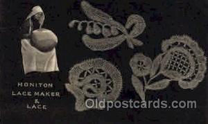 lace, knitting, sewing, 1906 postal used 1906