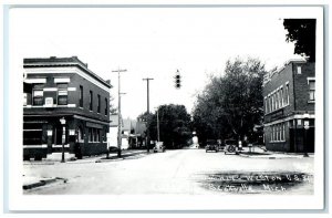 c1940 Looking West US 31 State Bank Street Scottville MI RPPC Photo Postcard