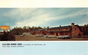 ALAS/KON BORDER LODGE Roadside Alaska Highway Yukon c1960s Vintage Postcard