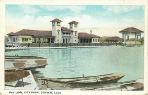 Vintage Postcard Pavilion City Park Denver CO Boar Docks Unposted