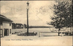 Fitchburg Massachusetts MA Boat Landing Rotograph c1910 Vintage Postcard