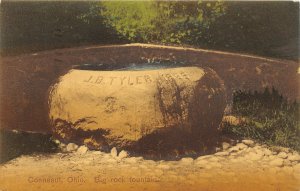 H66/ Conneaut Ohio Postcard c1912 J.B. Taylor Big Rock Fountain  152