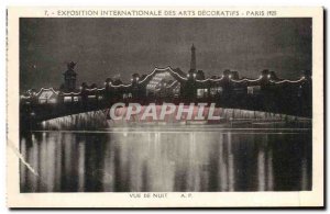 Old Postcard Paris Exposition Internationale des Arts Decoratifs Night View E...