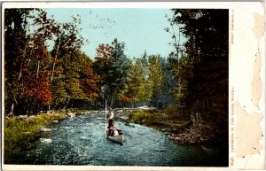 Canoeing in the Maine Woods c1906 Undivided Back Vintage Postcard Y14