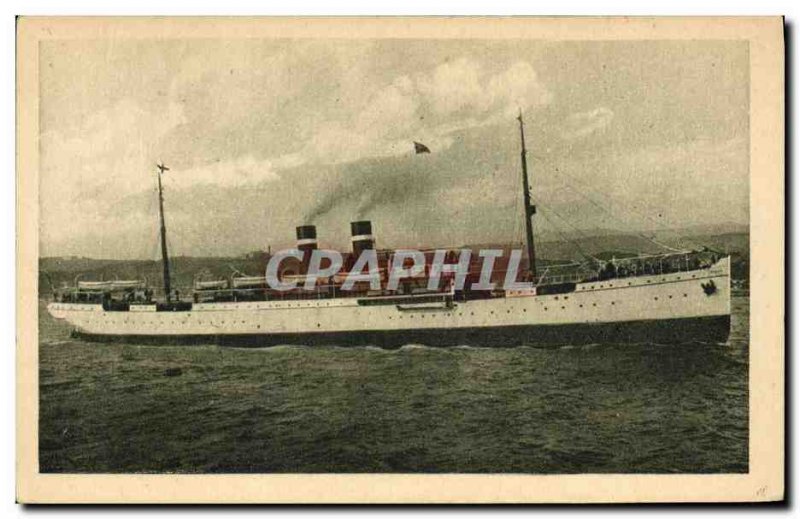 Postcard Old Ship Boat Fabre line SS Roma