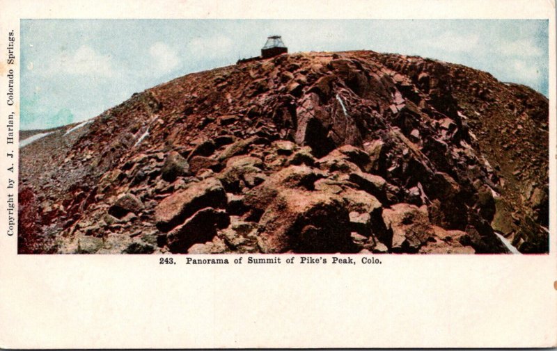 Colorado Panorama Of Summit Of Pike's Peak 1906