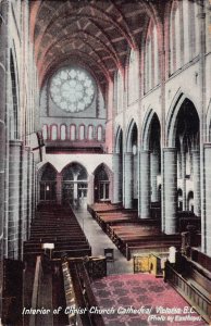 VICTORIA BRITISH COLUMBIA CANADA~INTERIOR CHRIST CHURCH CATHEDRAL POSTCARD