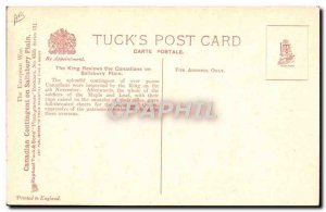 Postcard Old Army The King reviews the Canadians on Salisbury Plain the March...