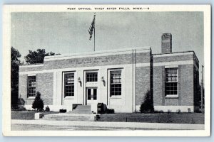 Thief River Falls Minnesota Postcard Post Office Exterior Building c1940 Vintage