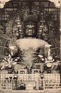 Vintage Nara Japan Todaiji Temple Daibutsu Great Buddha Real Photo Postcard