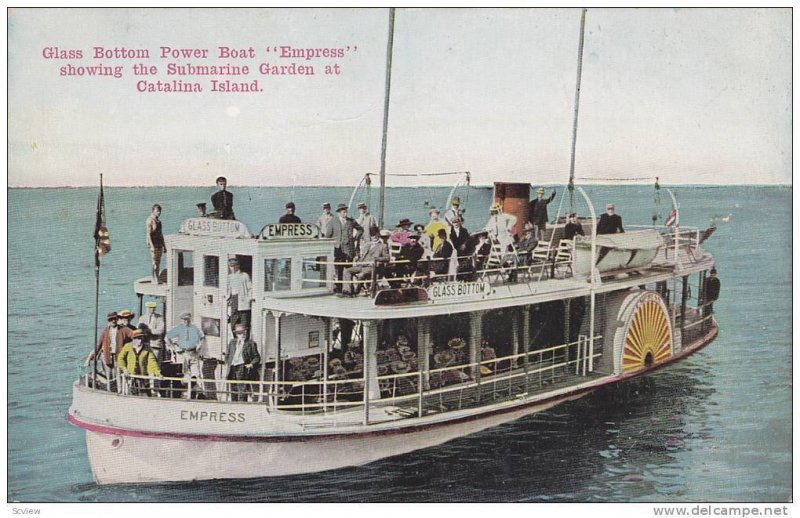 Glass Bottom Power Boat Empress showing the Submarine Garden at Catalina Is...