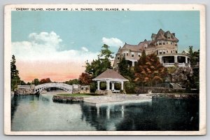 Cherry Island Home Of Mr JH Dawes 1000 Thousand Islands NY Postcard X22