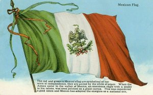 Postcard Early View of Mexican Flag, Red, Green and Eagle.      Q6