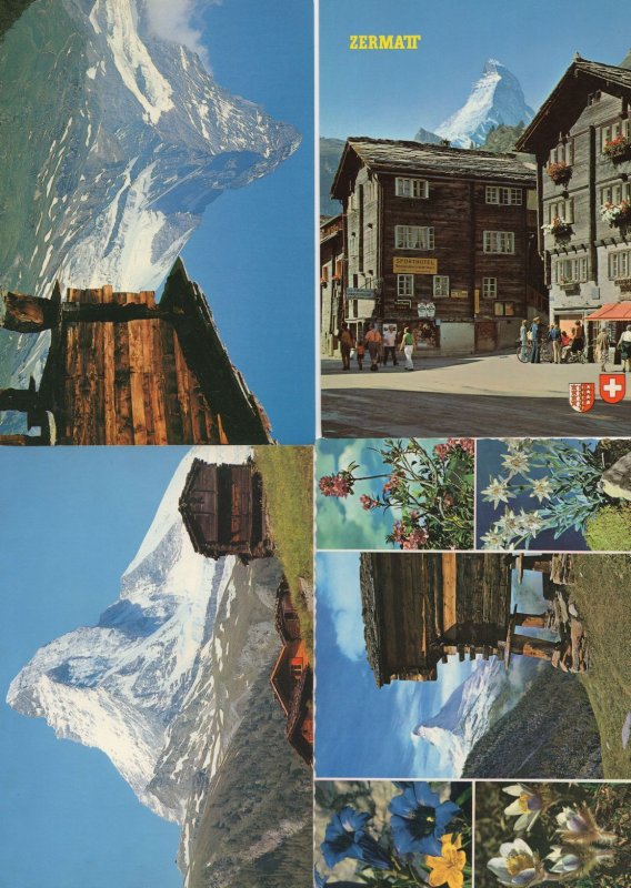 Zermat Zermatt Switzerland 4x Swiss 1980s Postcard s