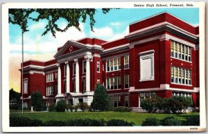 Senior High School Fremont Nebraska NB Landscaped Grounds Campus Postcard