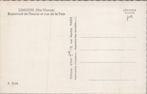 France Limoges Boulevard de Fleurus et Rue de la Paix Vintage RPPC C347