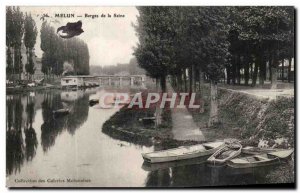 Old Postcard Melun Banks of the Seine