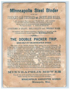 1880's Minneapolis Steel Binder Mower Double Packer Trip Freight Car Trusses 7H 