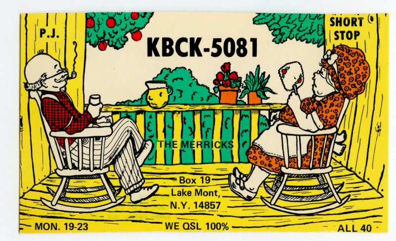 QSL Radio Card From Lake Mont Lakemont N. Y. New York KBCK-5081