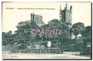 Old Postcard Church St Etienne Fecamp Bank and Caisse d & # 39Epargne