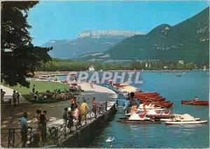 Modern Postcard Annecy Promenade at Lake Basically the Pormelan Pedalo