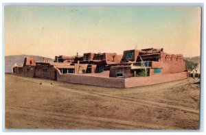 1930 Harwood Studio Taos New Mexico Street Handcolored Vintage Antique Postcard