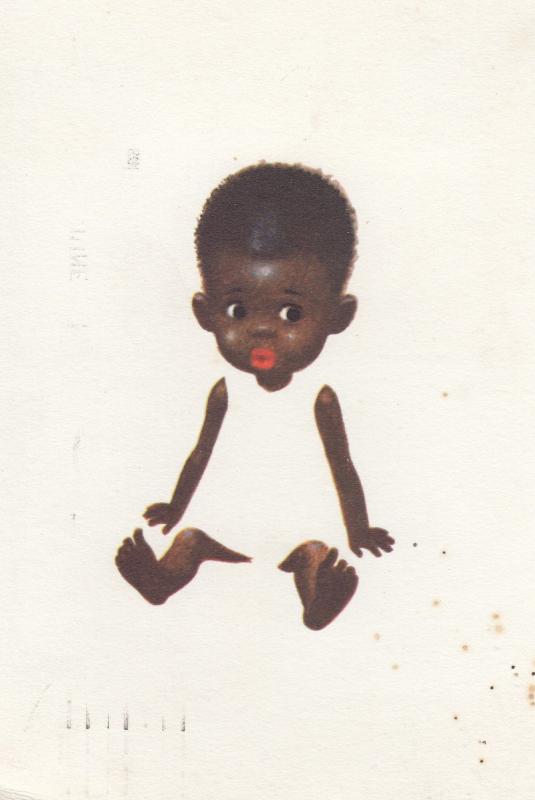 Black Magic Coloured Baby Vintage Postcard