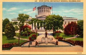 Ohio Columbus State Capitol Building and McKinley Memorial Curteich