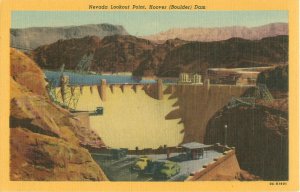 Hoover Dam, Nevada Lookout Point Linen Postcard